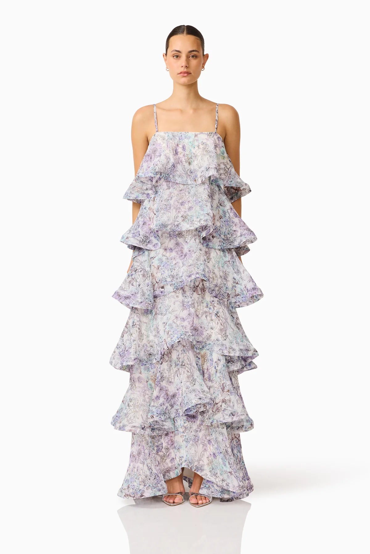 Elliatt Rosaria Tiered Gown - Multi Purple