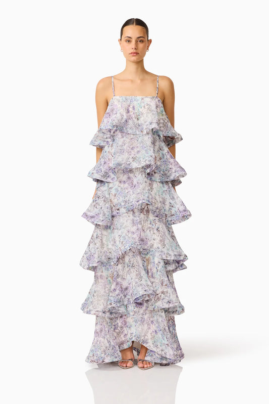 Elliatt Rosaria Tiered Gown - Multi Purple