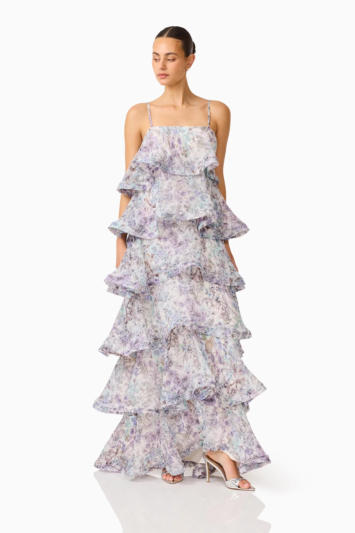 Elliatt Rosaria Tiered Gown - Multi Purple