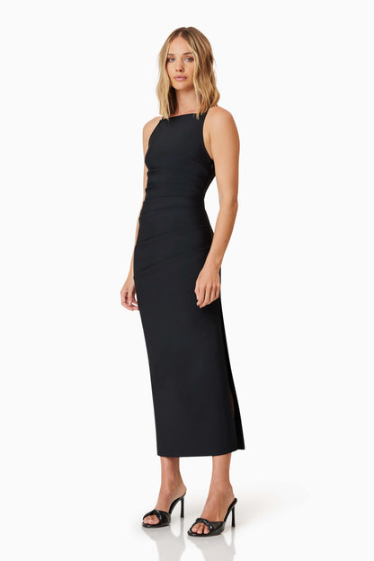 Elliatt Rose Midi Dress - Black