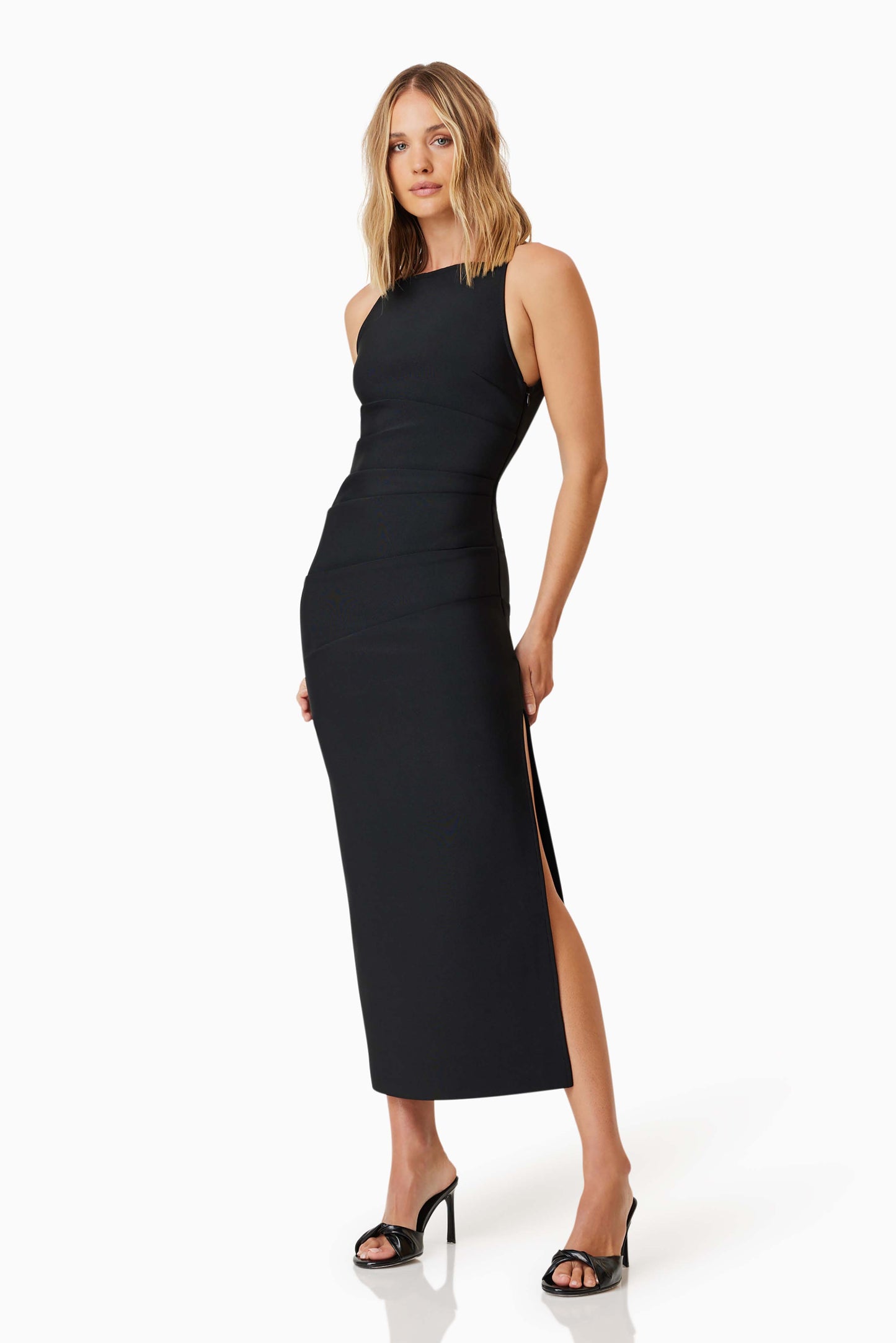 Elliatt Rose Midi Dress - Black