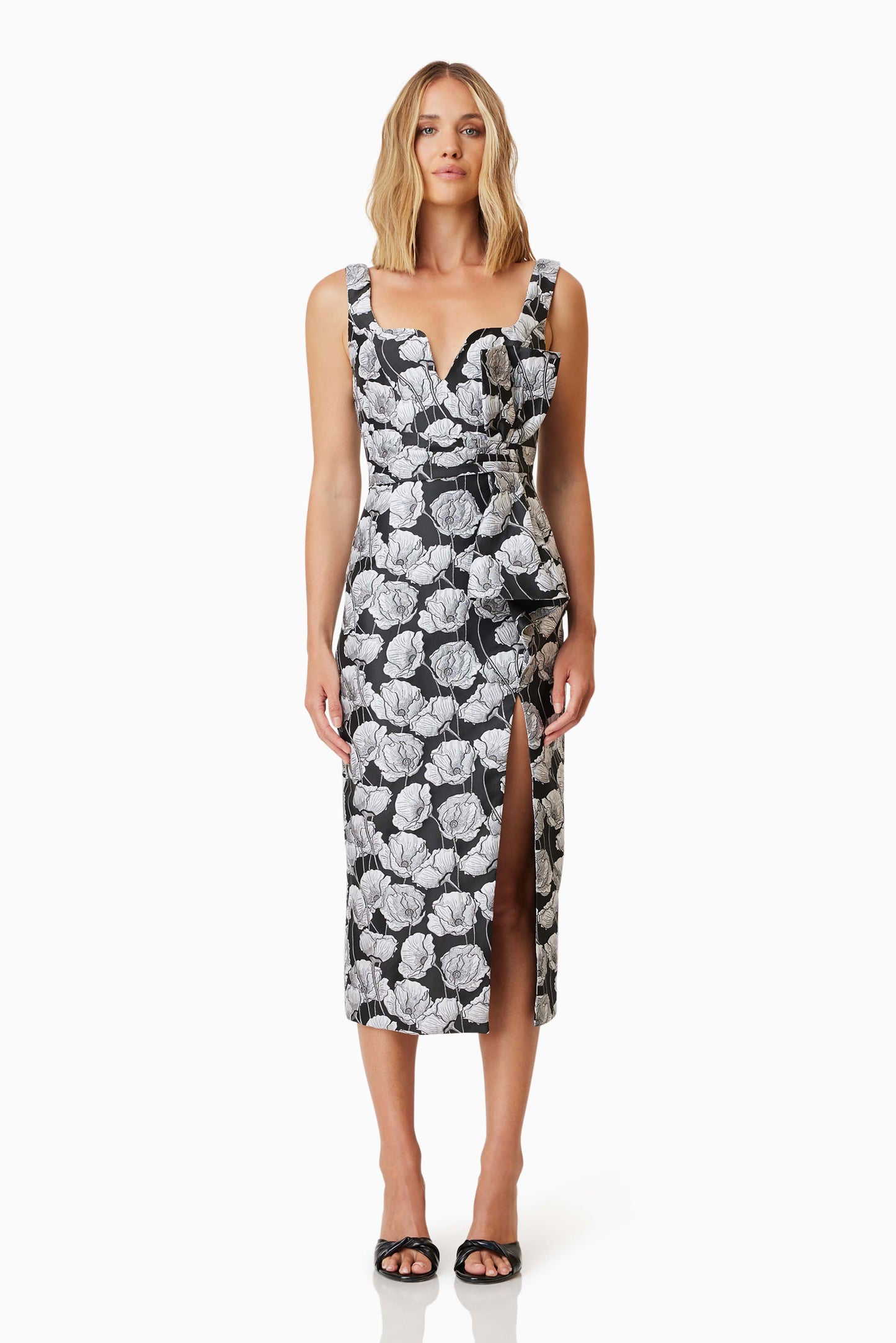 Elliatt Willow Midi Dress - Black/White