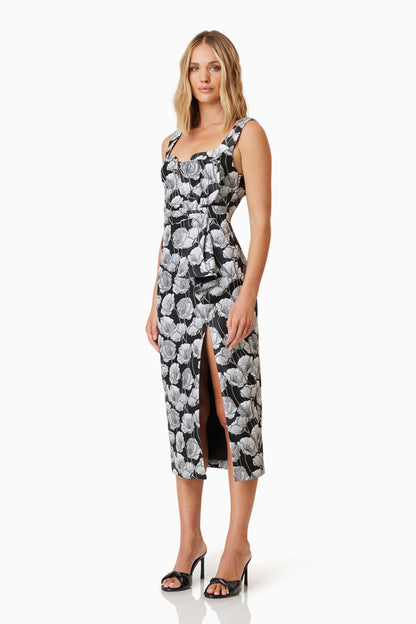 Elliatt Willow Midi Dress - Black/White