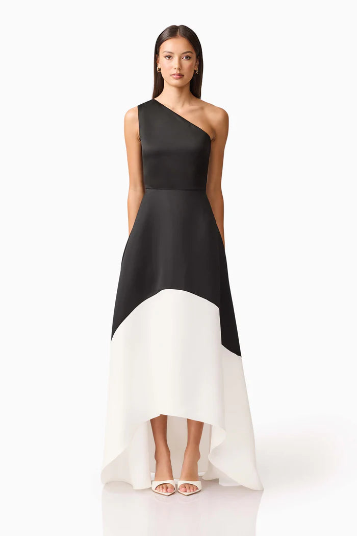 Elliatt Sorrel One Shoulder Gown - Black/White