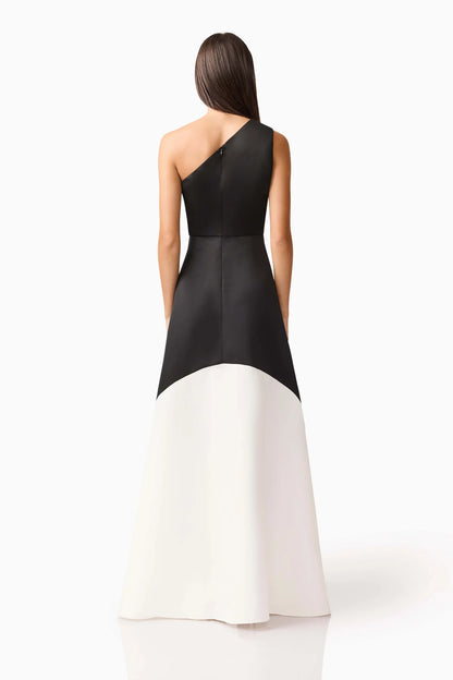 Elliatt Sorrel One Shoulder Gown - Black/White