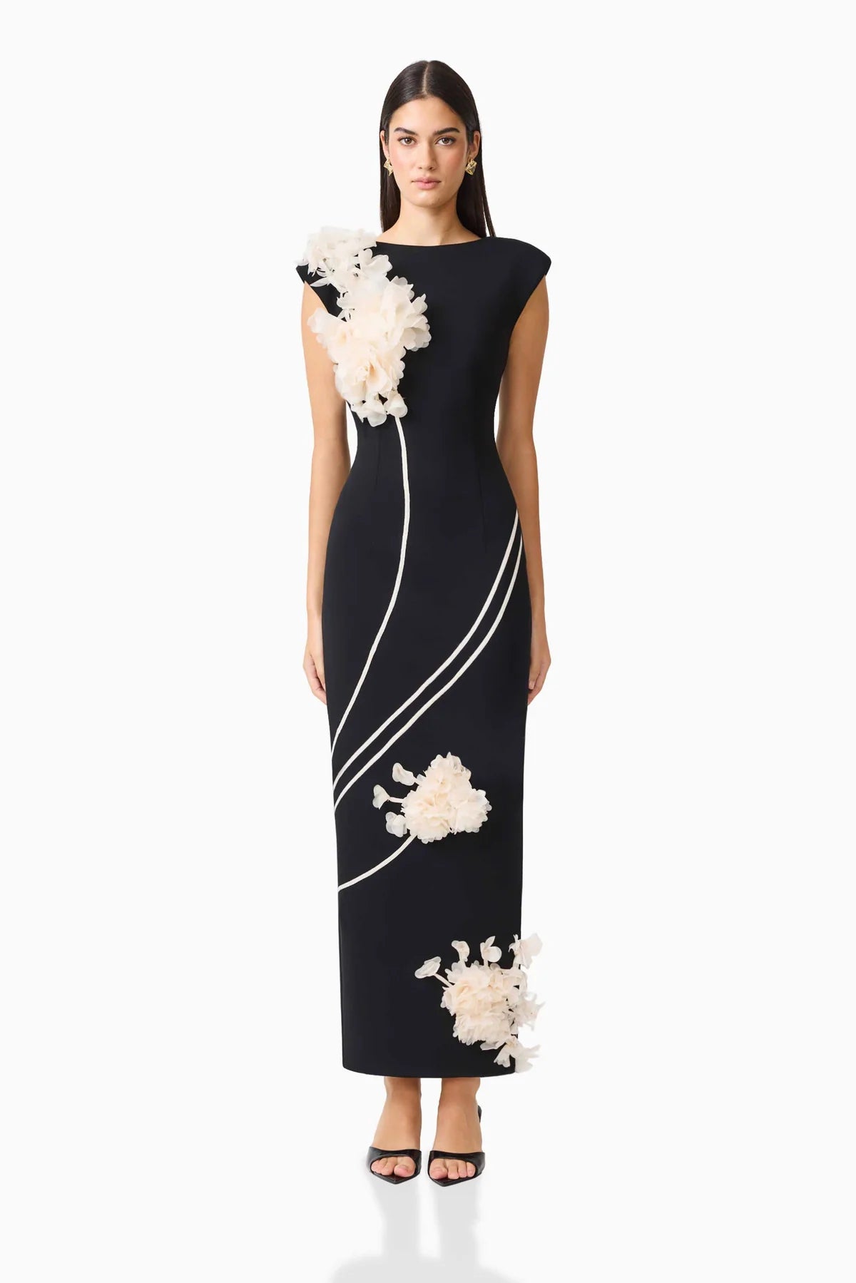 Elliatt Martina Applique Gown in Black