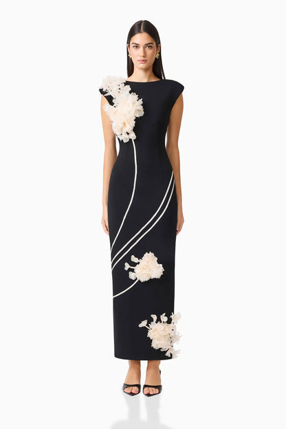 Elliatt Martina Applique Gown in Black