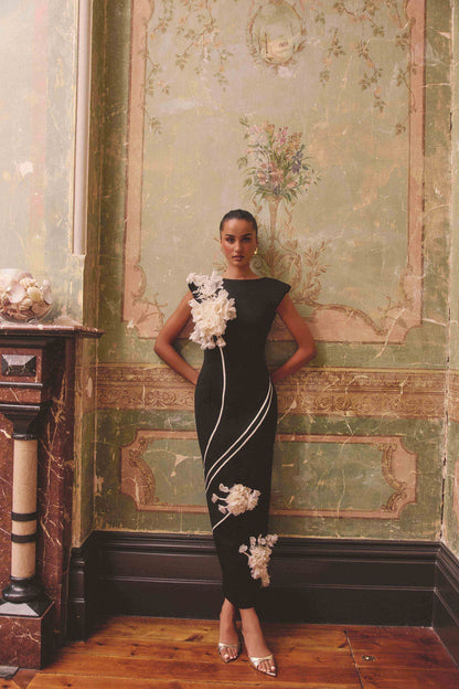 Elliatt Martina Applique Gown in Black