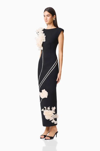Elliatt Martina Applique Gown in Black