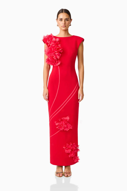 Elliatt Martina Applique Gown in Red