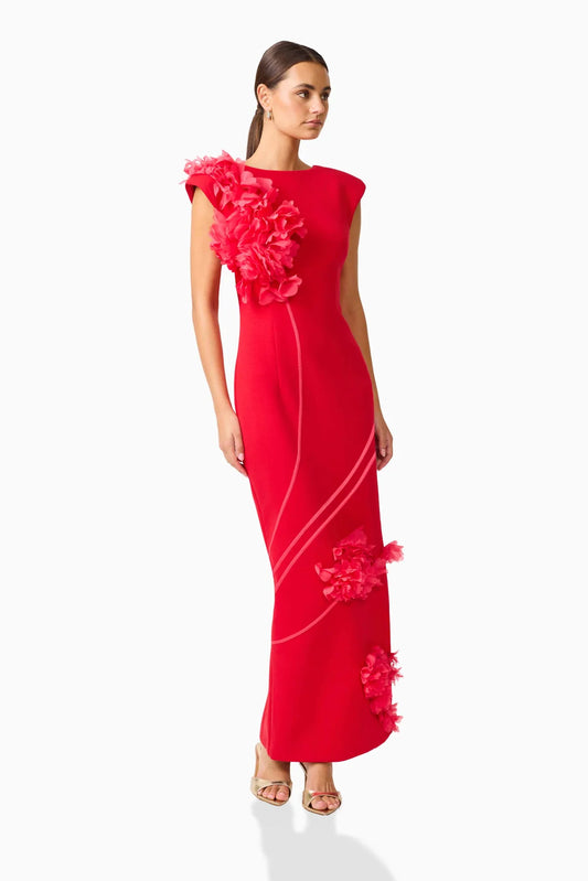 Elliatt Martina Applique Gown in Red