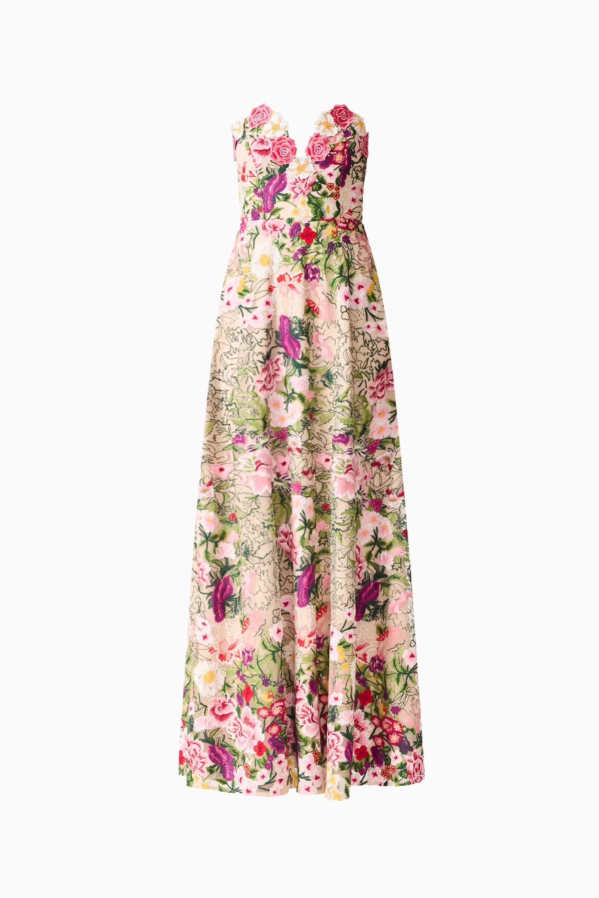 Elliatt Flora Gown in Pink and Green Floral