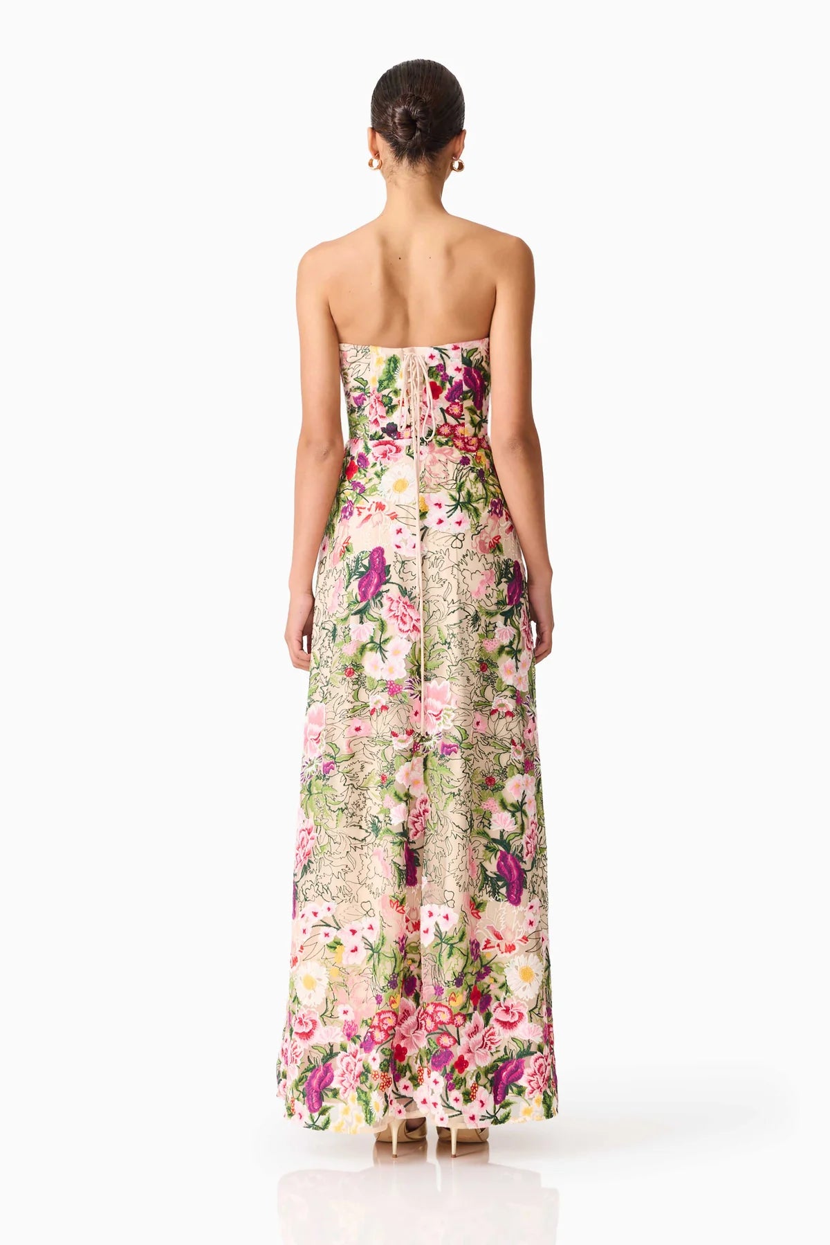 Elliatt Flora Gown in Pink and Green Floral