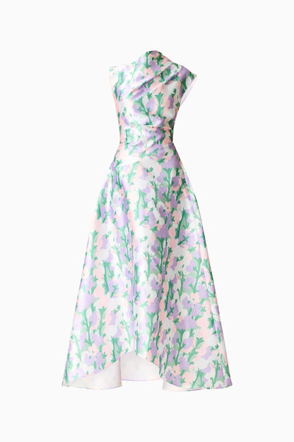 Elliatt Lavina Asymmetrical Gown Purple Floral - COMING SOON