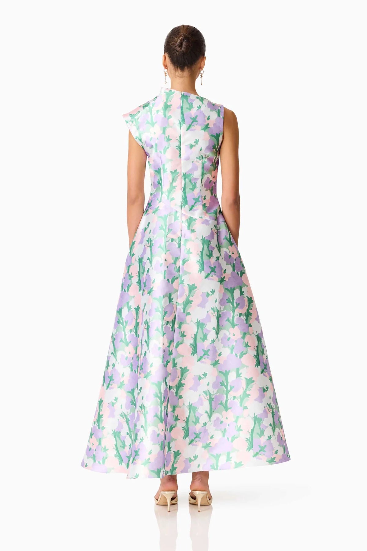 Elliatt Lavina Asymmetrical Gown Purple Floral - COMING SOON