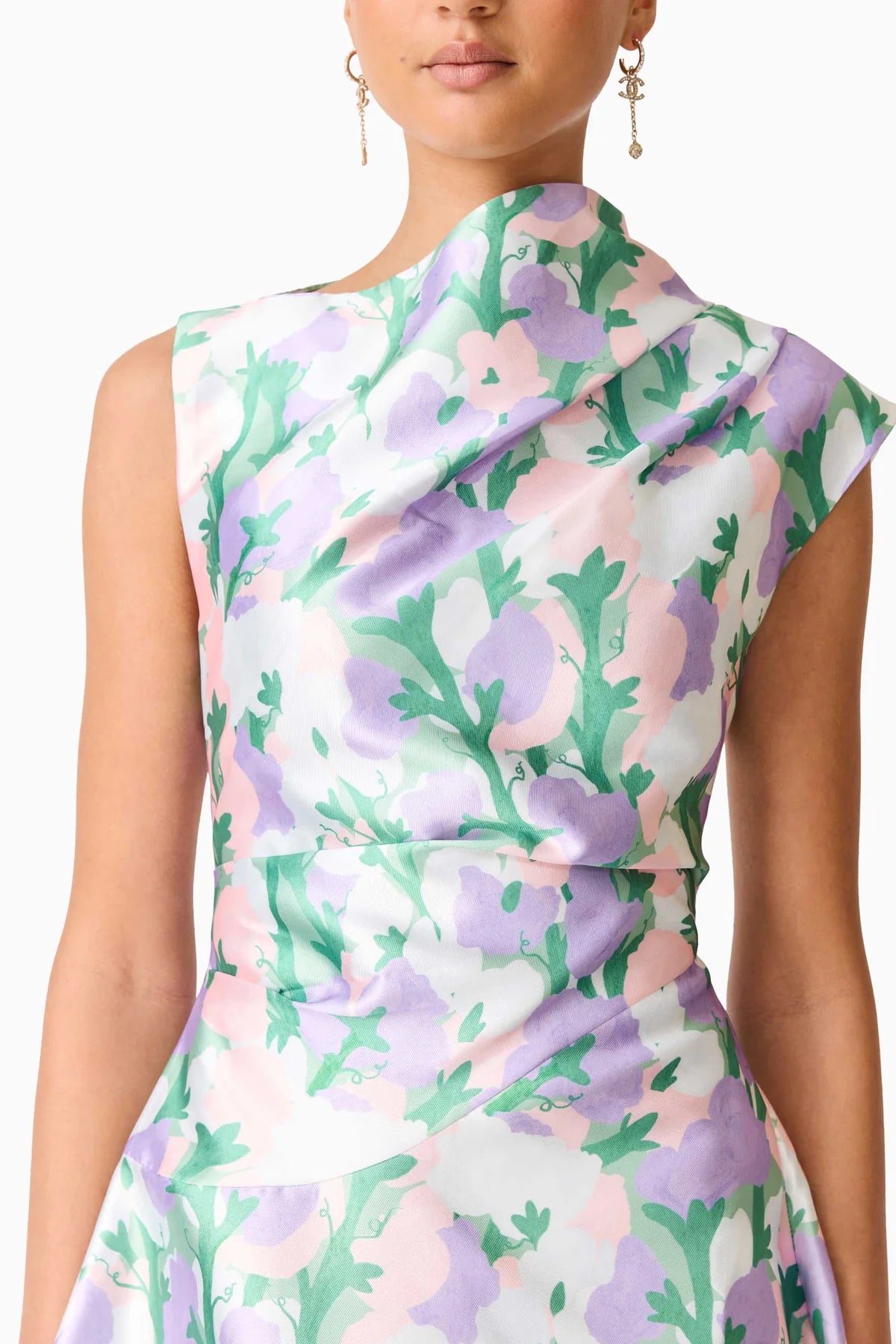 Elliatt Lavina Asymmetrical Gown Purple Floral - COMING SOON