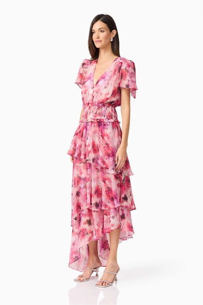 Elliatt Evalina Tiered Dress - Pink Multi