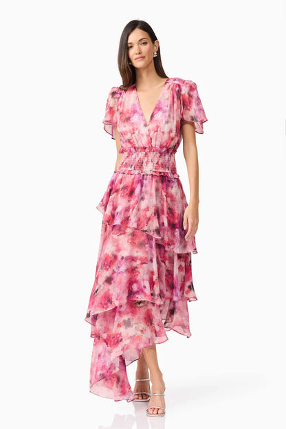 Elliatt Evalina Tiered Dress - Pink Multi