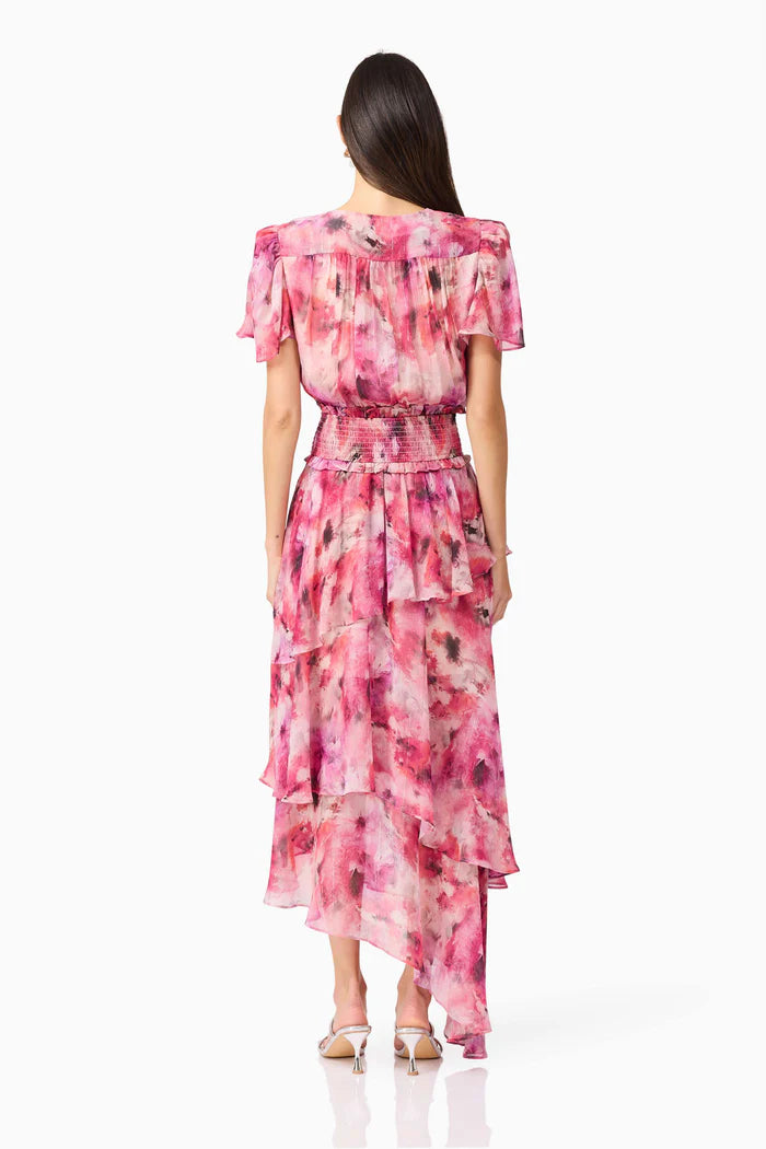 Elliatt Evalina Tiered Dress - Pink Multi