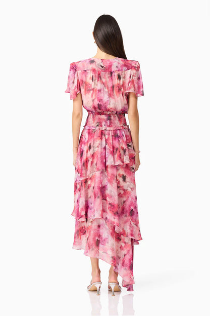 Elliatt Evalina Tiered Dress - Pink Multi