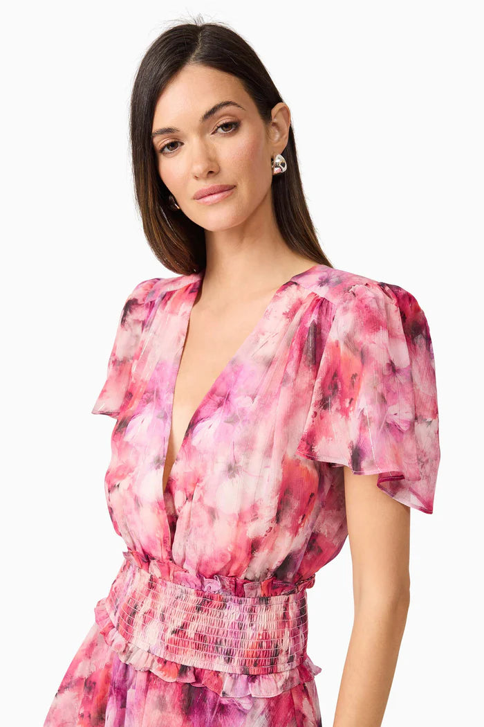 Elliatt Evalina Tiered Dress - Pink Multi