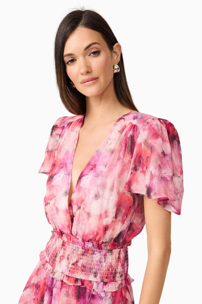 Elliatt Evalina Tiered Dress - Pink Multi