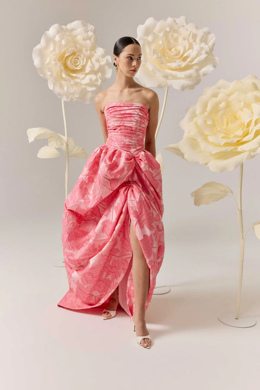 Elliatt Dionne Strapless Ballgown - Pink Floral