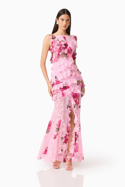 Elliatt Eleanora Ruffle Gown - Pink