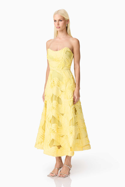 Elliatt Asher Midi Dress - Yellow