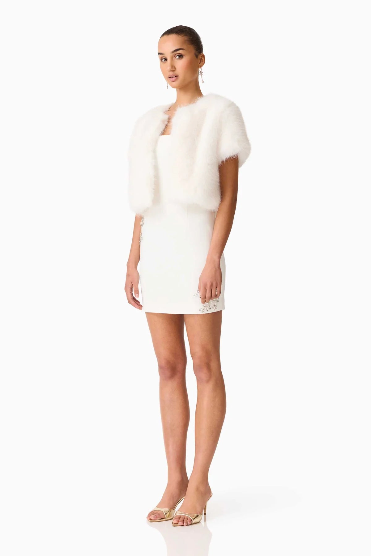 Elliatt Lucyna Short Sleeve Bolero - White