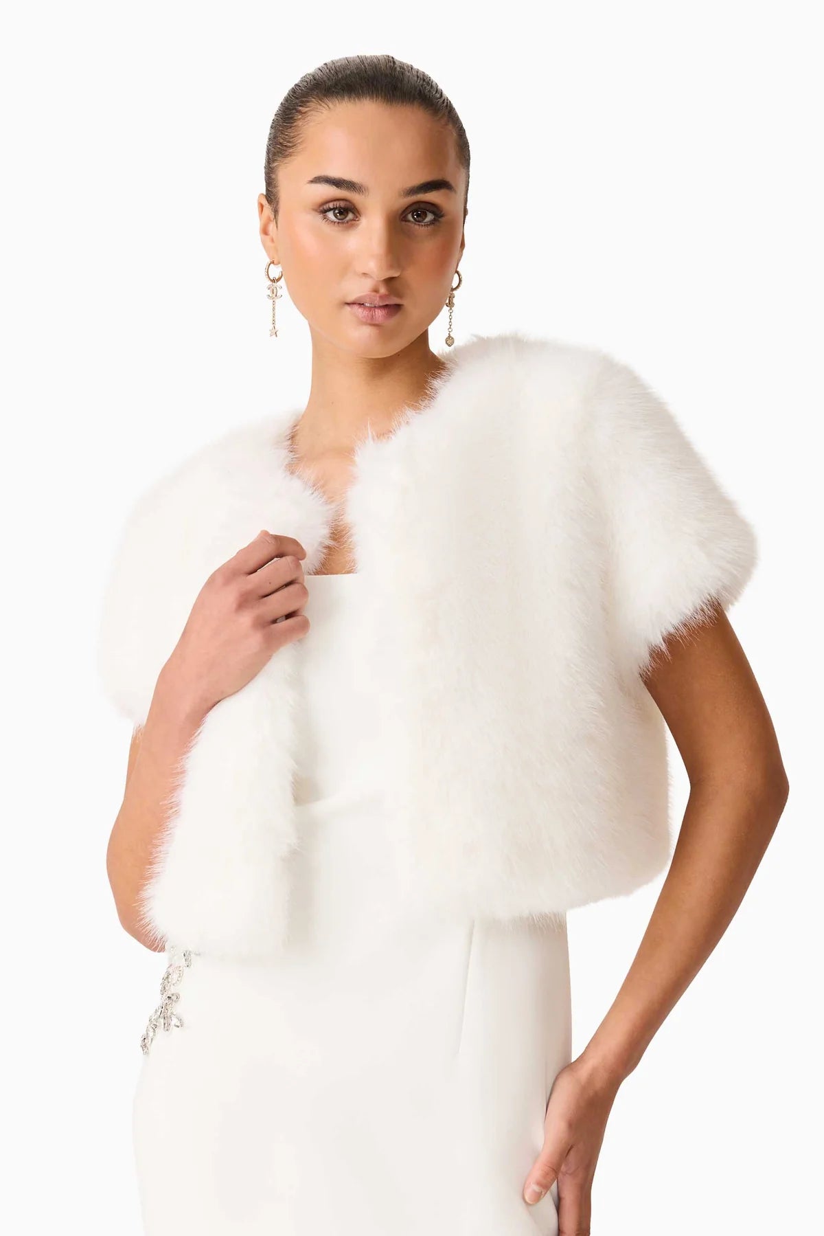 Elliatt Lucyna Short Sleeve Bolero - White