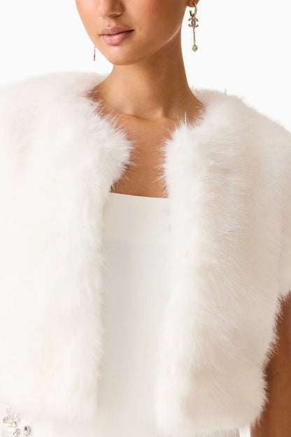 Elliatt Lucyna Short Sleeve Bolero - White