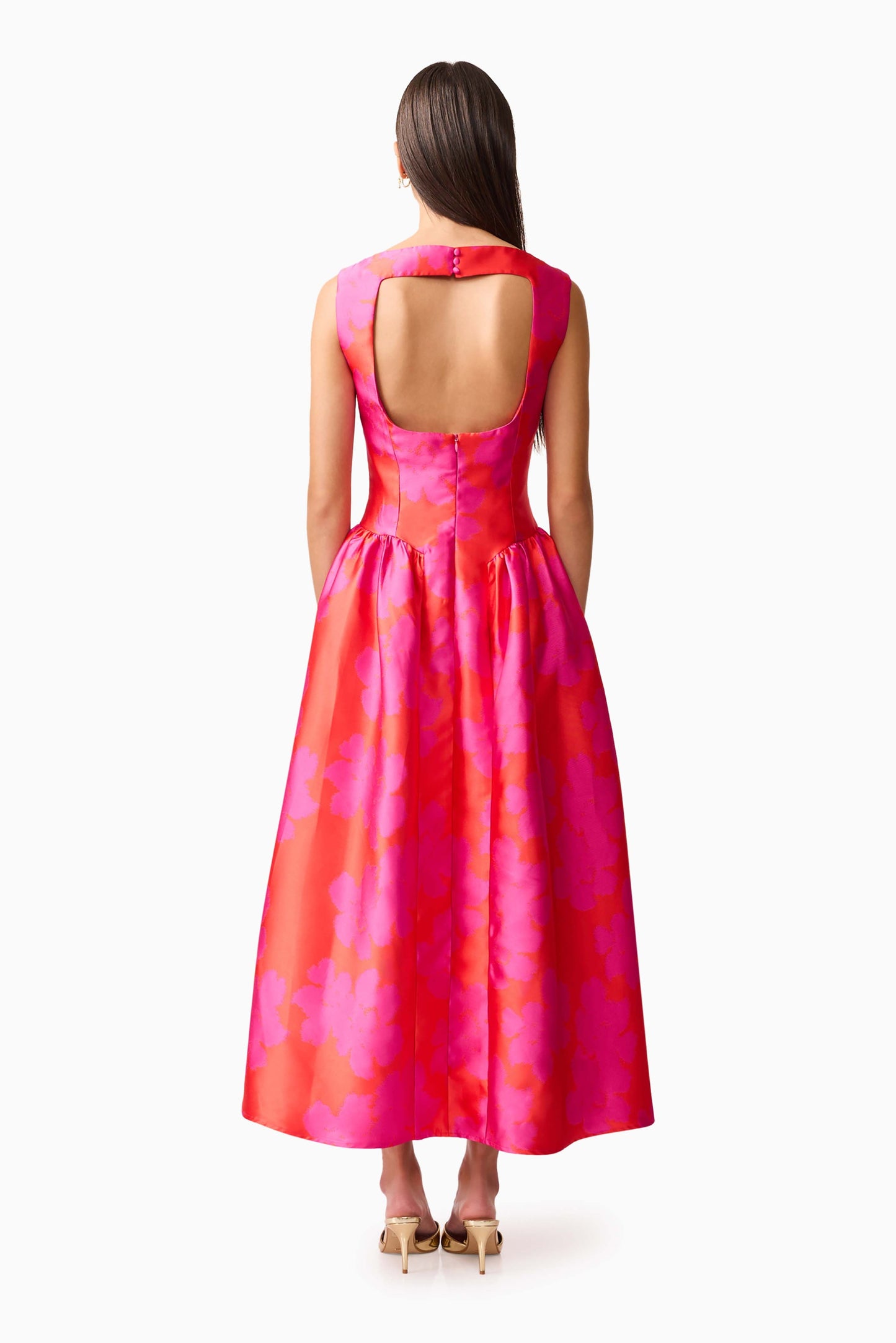 Elliatt Eloise Midi Dress - Red/Pink