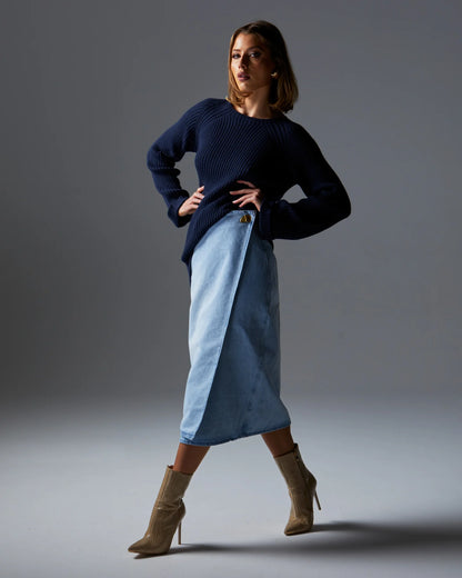 Fate & Becker Flight Denim Wrap Skirt