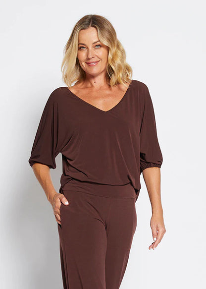 Philosophy Australia Great Reversible Blouson Top - Chocolate