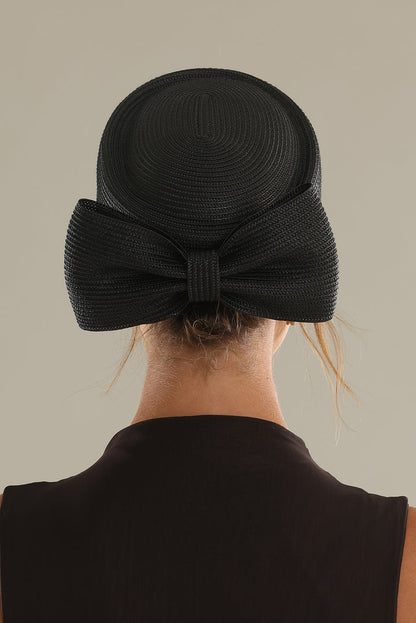 Tara Pill Box Fascinator in Black