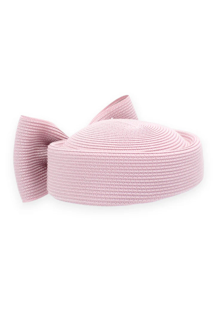 Tara Pill Box Fascinator in Dusty Pink