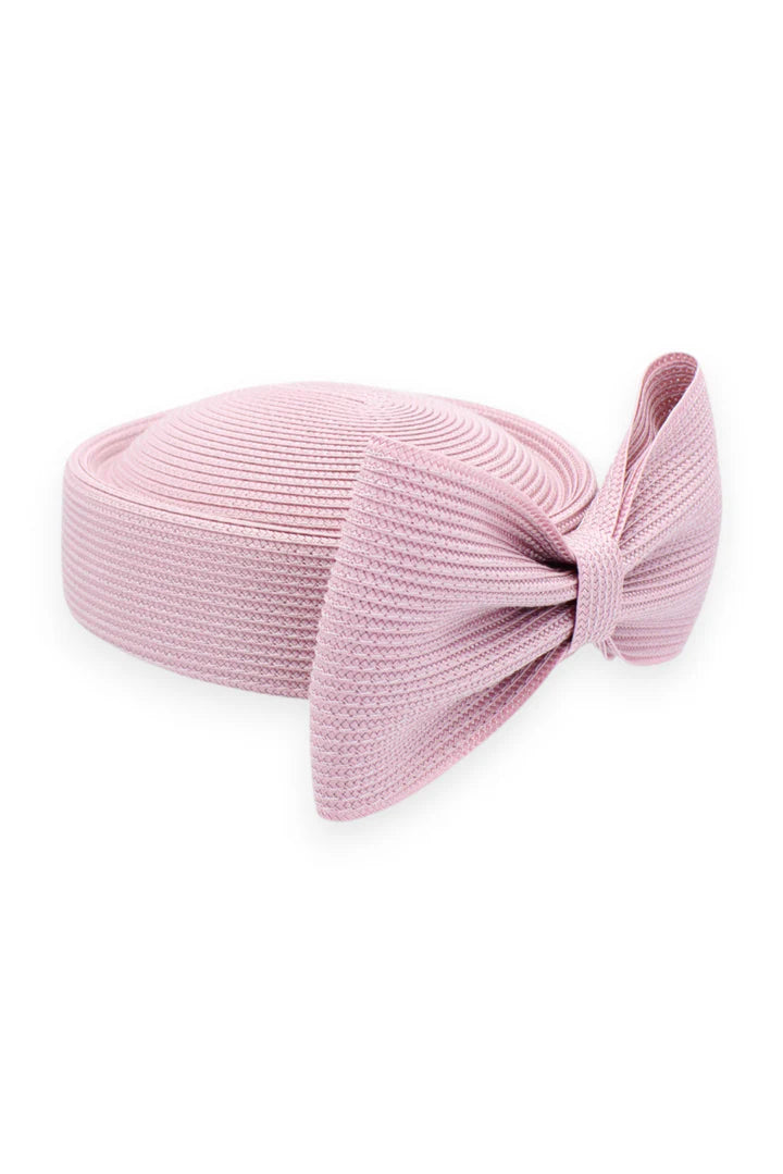 Tara Pill Box Fascinator in Dusty Pink