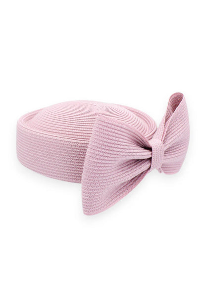 Tara Pill Box Fascinator in Dusty Pink