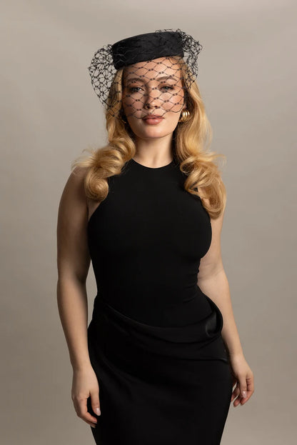 Zahra Pillbox Hat in Black COMING SOON