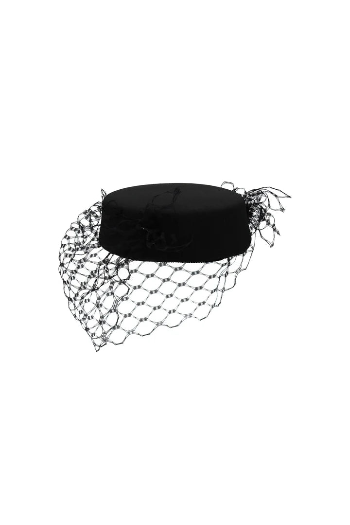 Zahra Pillbox Hat in Black COMING SOON