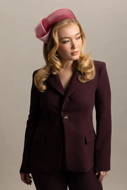 Britney Fascinator in Burgundy Pink COMING SOON