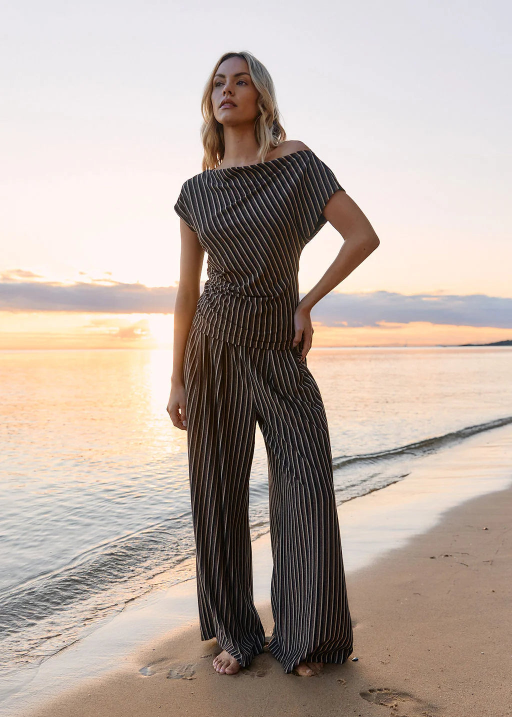Fate & Becker Everlyn Metallic Jersey Top