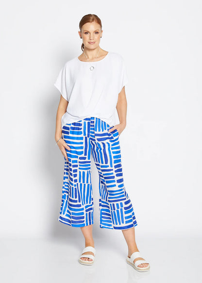Philosophy Zion Linen Crop Pant - Gazebo Blue