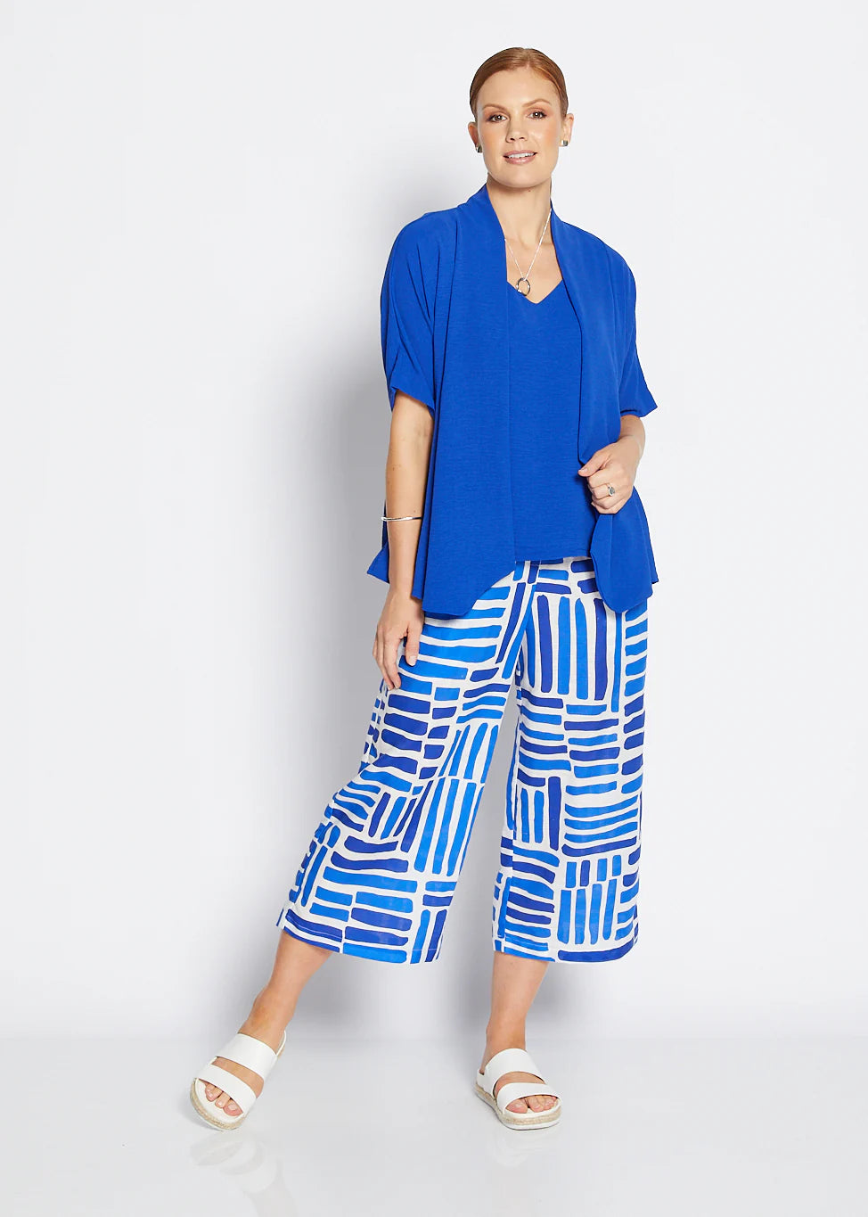 Philosophy Zion Linen Crop Pant - Gazebo Blue