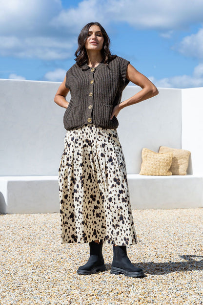 Halle Knit Vest - Chocolate Brown