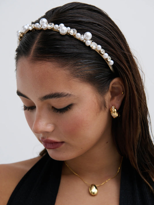 Bubble Pearl Floral Statement Headband