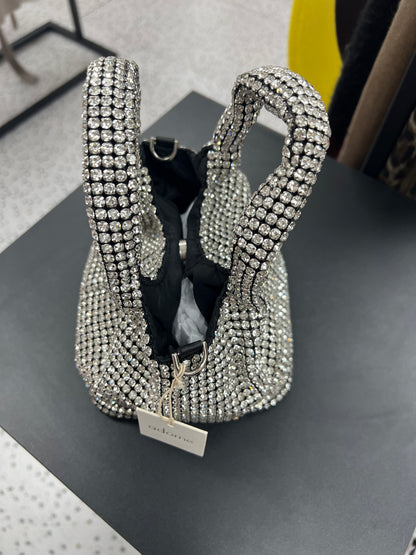Adorne Mini Diamonte Event Bag - Crystal/Black