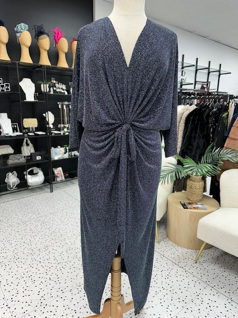Starry Night Tie Front Dress - Navy