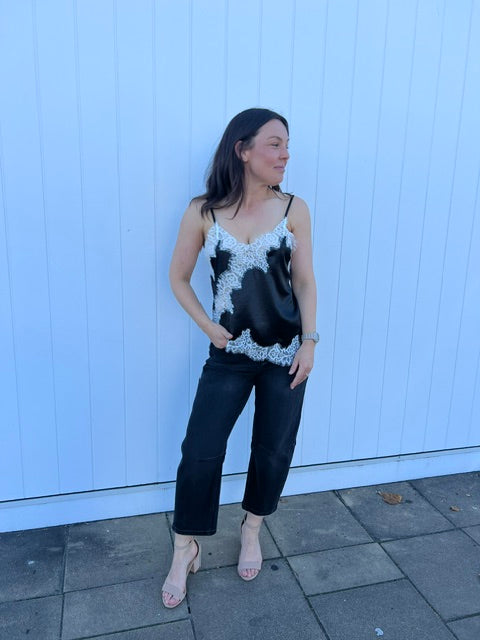 Mariah Lace Cami - Black/White